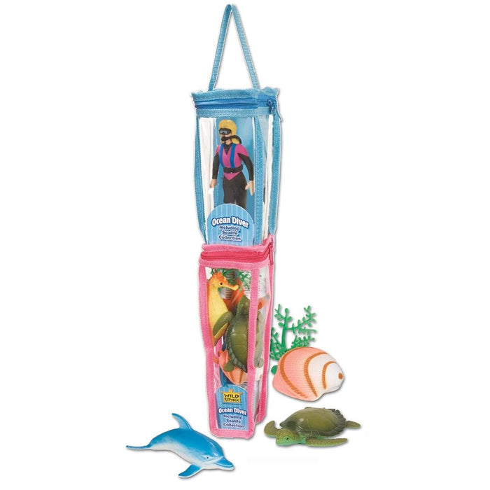 Female Diver and Friends Diver Tube