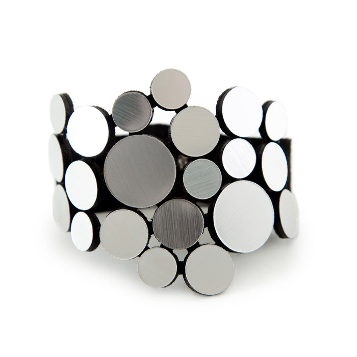Abstraction Asymmetric Silver Bracelet