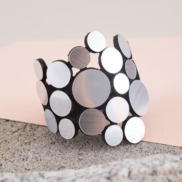 Abstraction Asymmetric Silver Bracelet