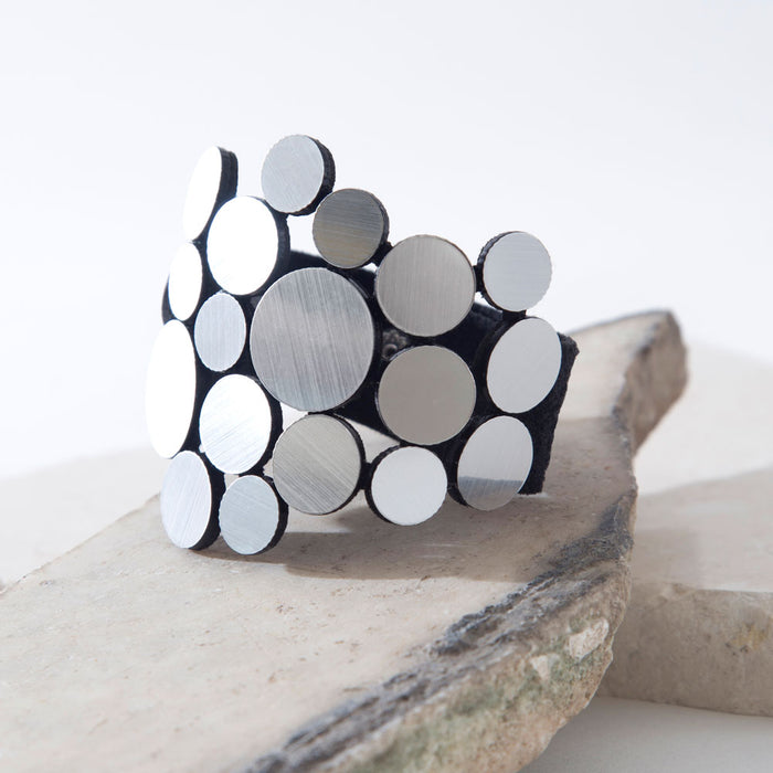 Abstraction Asymmetric Silver Bracelet