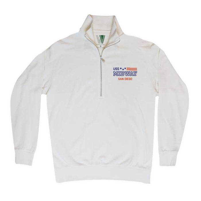 USS Midway Museum Quarter Zip Fleece Sweatshirt