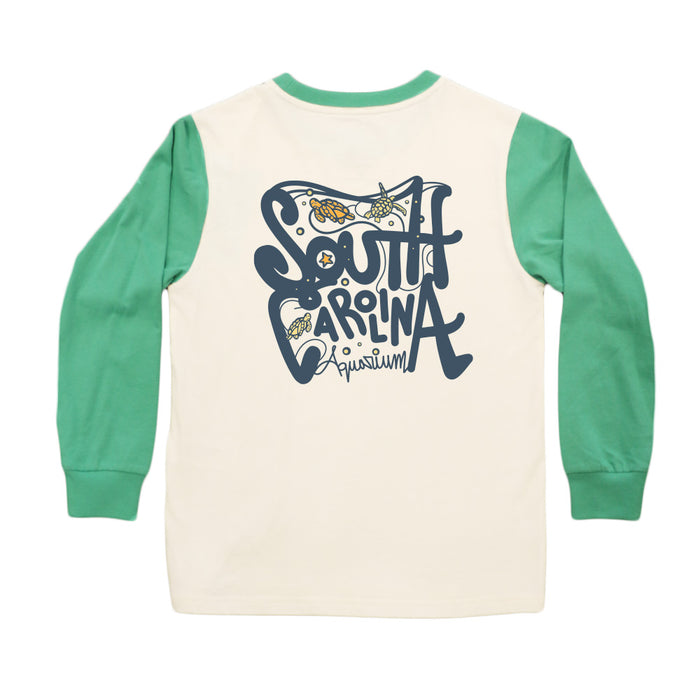 South Carolina Aquarium Turtle Youth Ringer T-Shirt