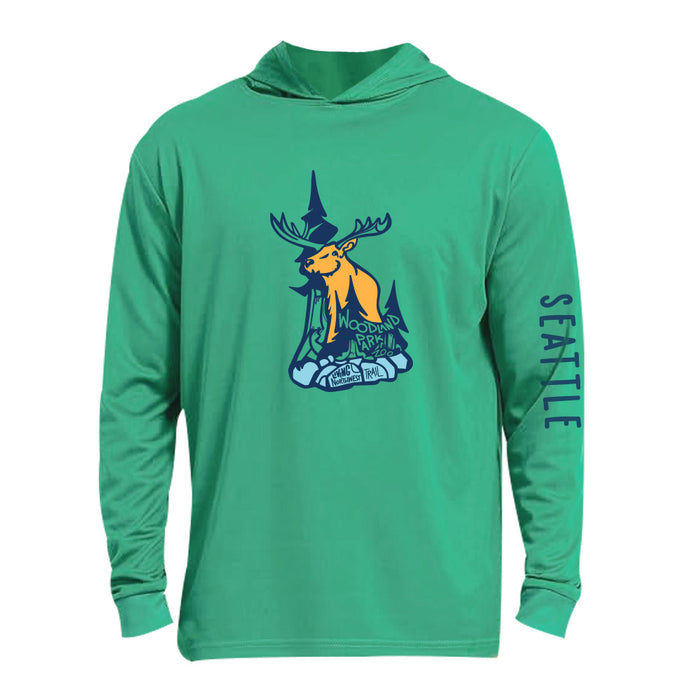 Woodland Park Zoo Living Northwest Trail Long Sleeve Hooded T-Shirt
