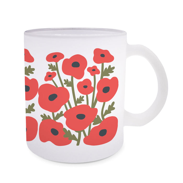 Poppies Frosted Mug