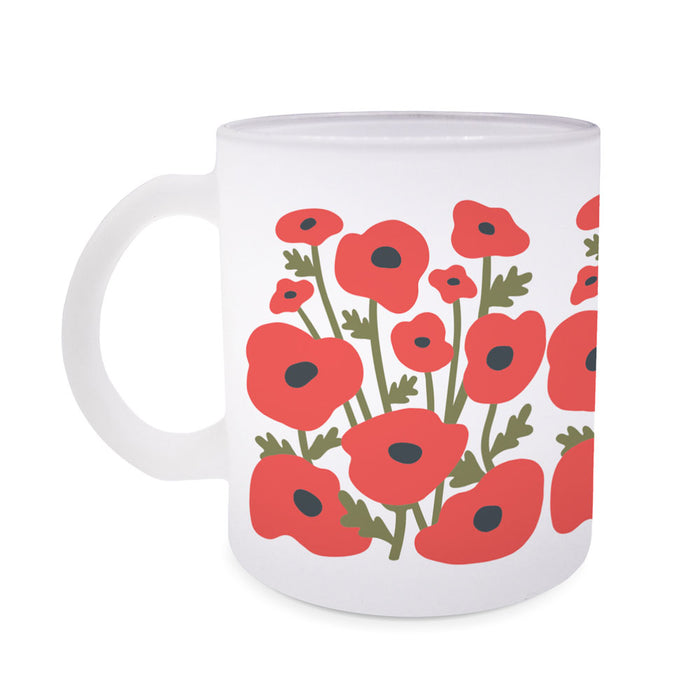Poppies Frosted Mug