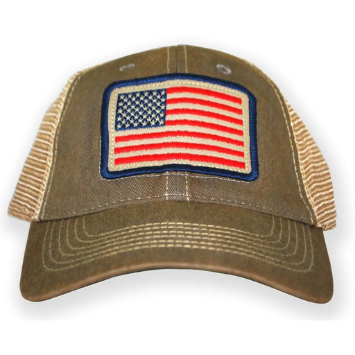 Patriotic US Flag Oilskin Trucker Ball Cap Hat