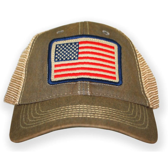 Patriotic US Flag Oilskin Trucker Ball Cap Hat