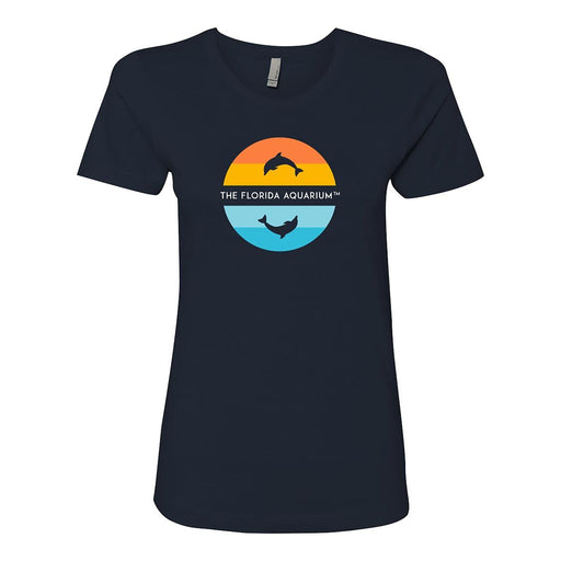 Ladies Short Sleeve Navy Dolphin Tee