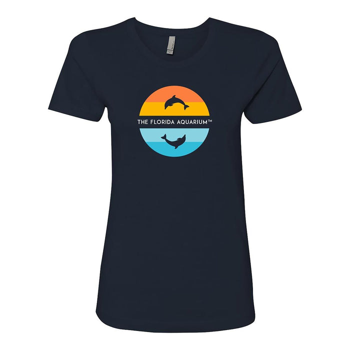 Ladies Short Sleeve Navy Dolphin Tee