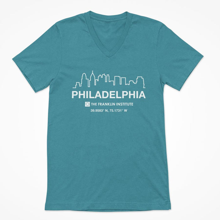 Ladies Franklin Institute Philadelphia Coordinates V-Neck Tee
