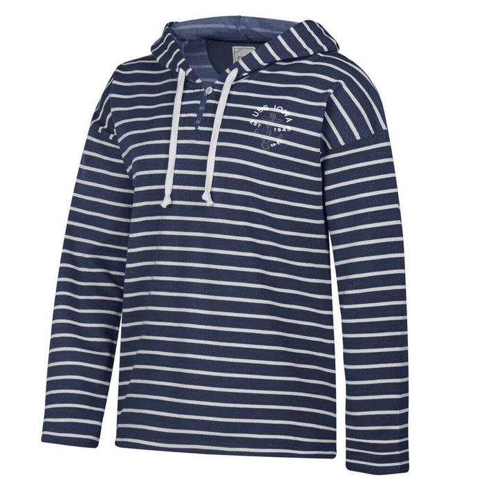 Battleship IOWA Women's Striped Hooded Sweatshirt