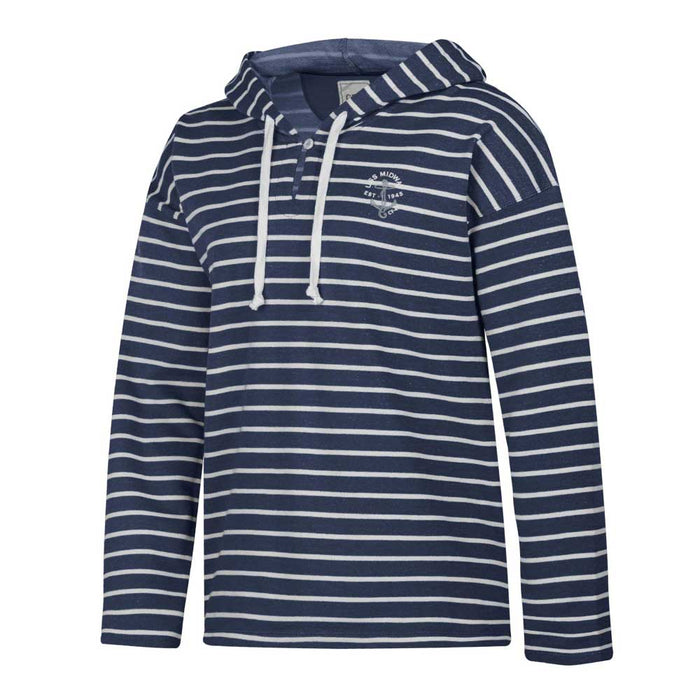 USS Midway Museum Striped Anchor Women's Hooded Sweatshirt