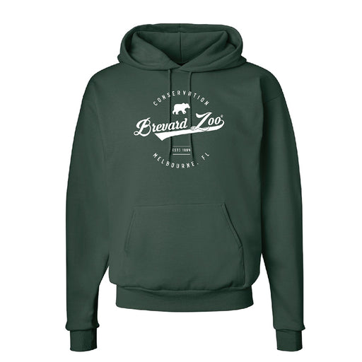Eco Fleece Adult Script Hoodie - Forest Green