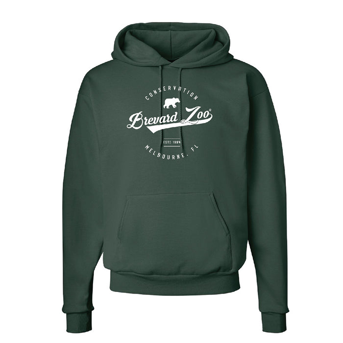 Eco Fleece Adult Script Hoodie - Forest Green