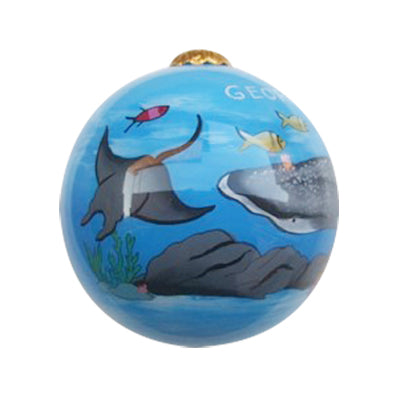 Hand-painted Georgia Aquarium Whale Shark Glass Ornament
