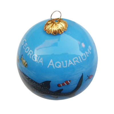 Hand-painted Georgia Aquarium Whale Shark Glass Ornament