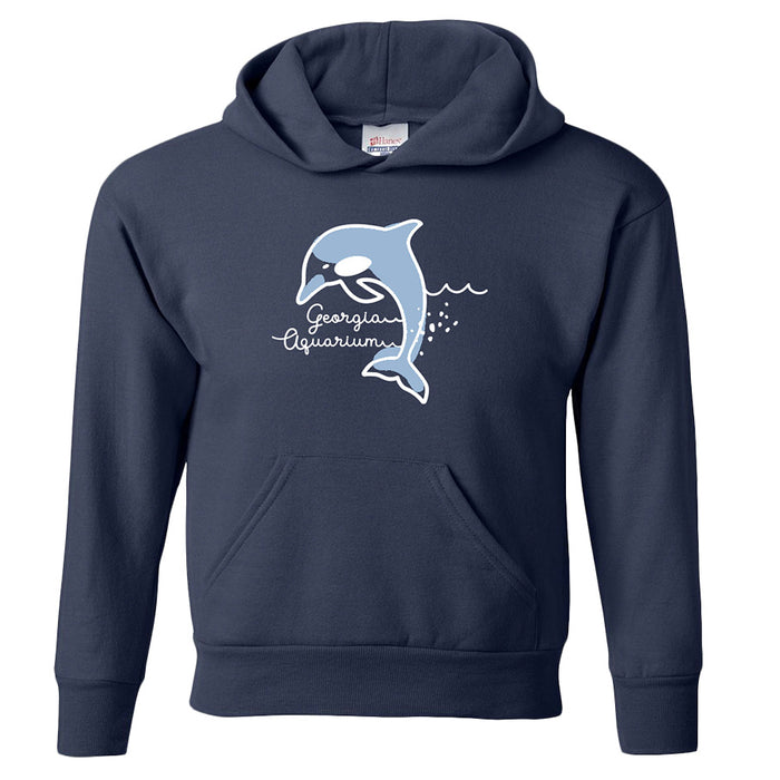 Girls Dolphin Pullover Hooded Sweatshirt - Georgia Aquarium