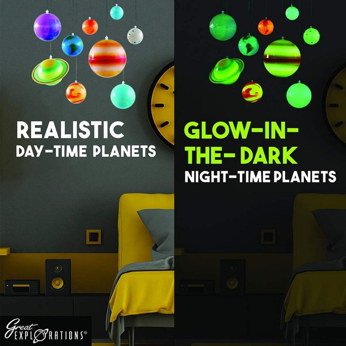 Glowing 3-D Solar System