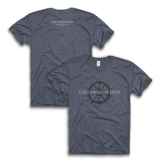 Adult Indigo Blue ''Helm'' Tee - USS Constitution