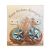 USSC Copper Earrings: Aqua Starfish Design
