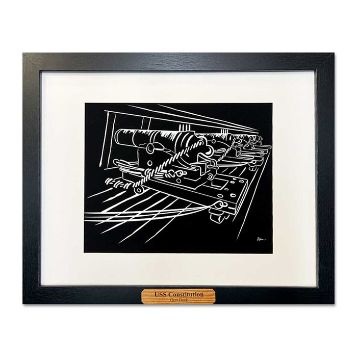 USS Constitution Framed Prints with Reclaimed Wood Nameplates