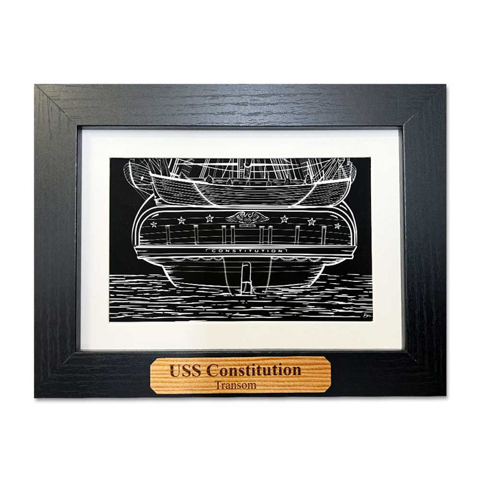 USS Constitution Framed Prints with Reclaimed Wood Nameplates