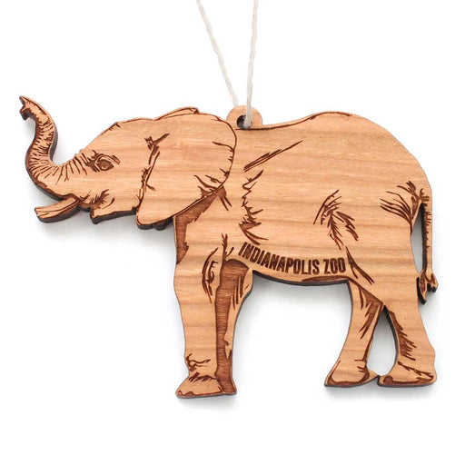 Indianapolis Zoo African Elephant Sustainable Wood Christmas Ornament