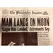 Man Lands On Moon 1969 Newspaper Reprint