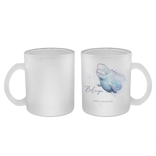 Mystic Aquarium Beluga Frosted Glass Coffee Mug