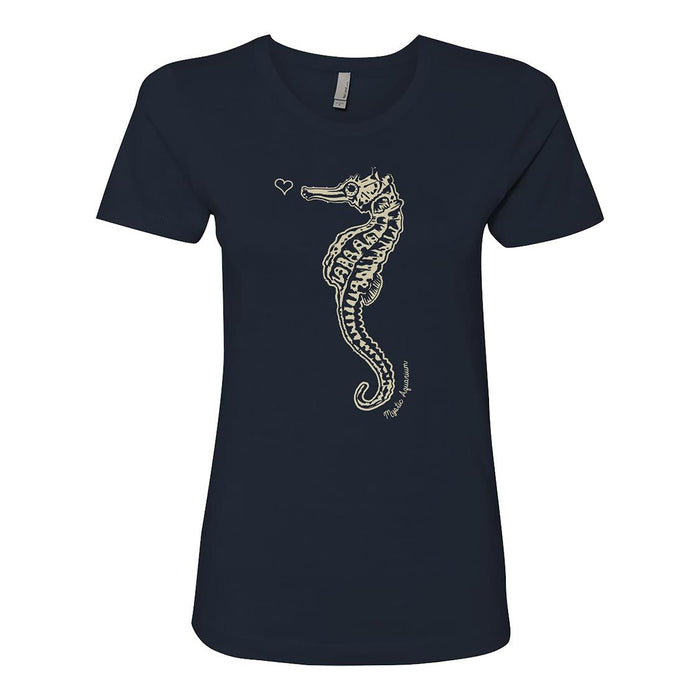 Ladies Short Sleeve Seahorse Tee - Mystic Aquarium