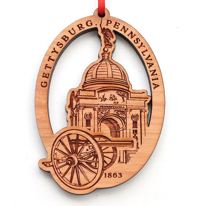 Gettysburg Wood Christmas Ornament