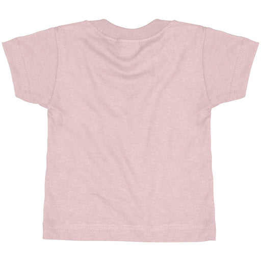 Light pink short-sleeved Mississippi Aquarium Be Mermaids Toddler T-Shirt displayed from the back against a white background. This plain shirt features no visible designs, logos, or text—ideal for young fans inspired by marine life and the wonders of the Mississippi Aquarium.