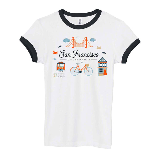 California Academy of Sciences San Francisco Icons Ringer T-Shirt