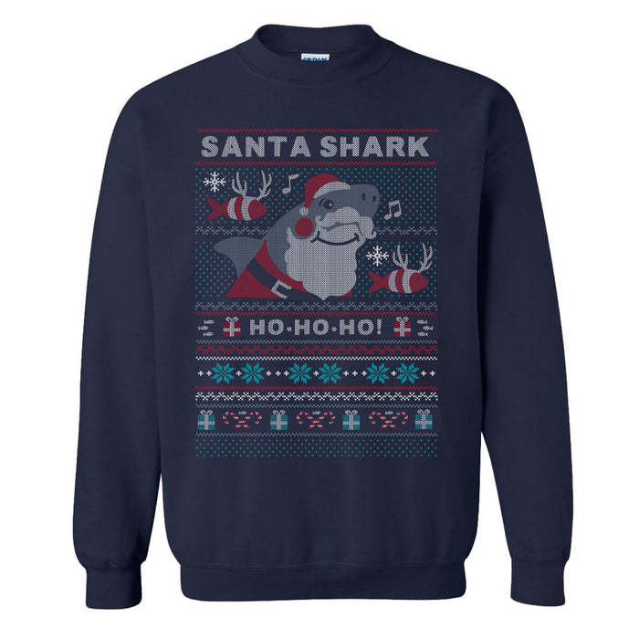Moody Gardens Santa Shark Crew Sweatshirt