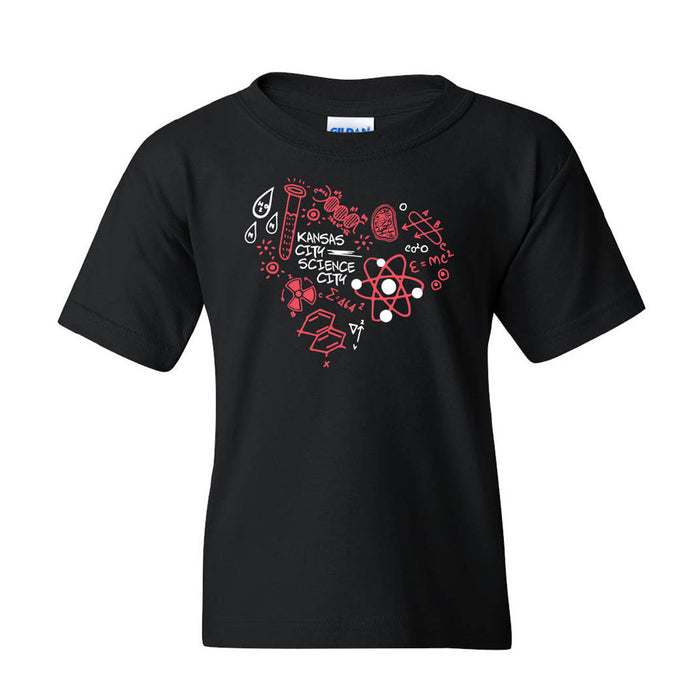 Kansas City Science City Chalkboard Heart Youth T-Shirt