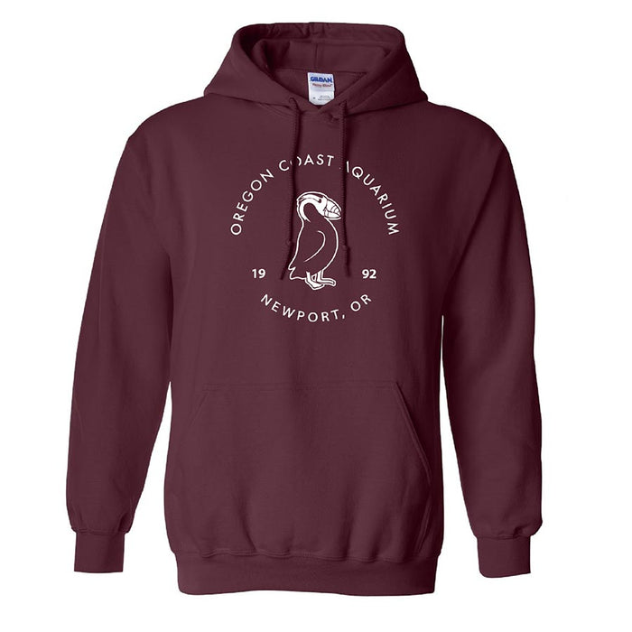 Adult Tufted Puffin Clothing Hoodie with Oregon Coast Aquarium Logo