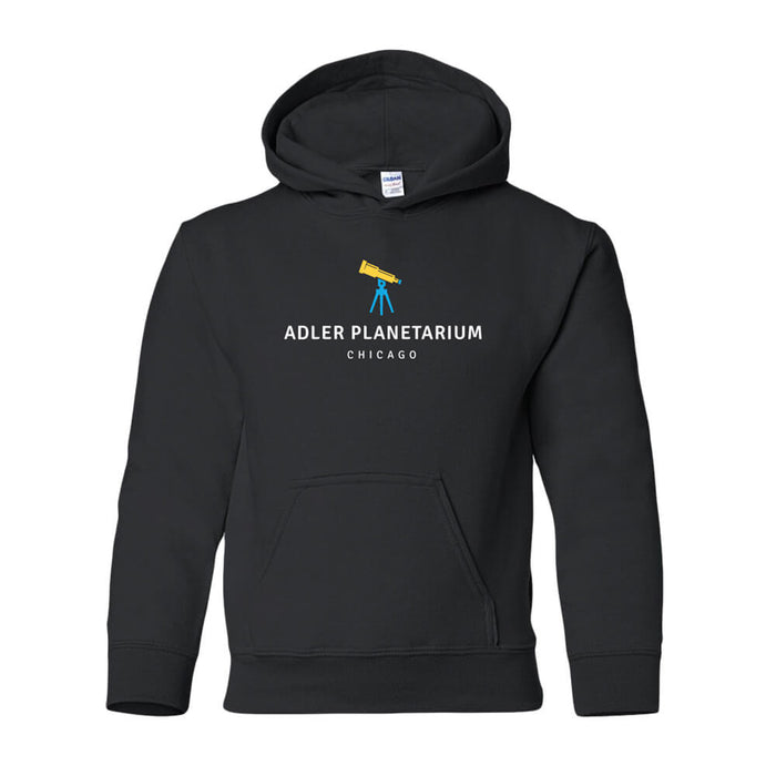 Adler Planetarium Telescope Icon Youth Hooded Sweatshirt