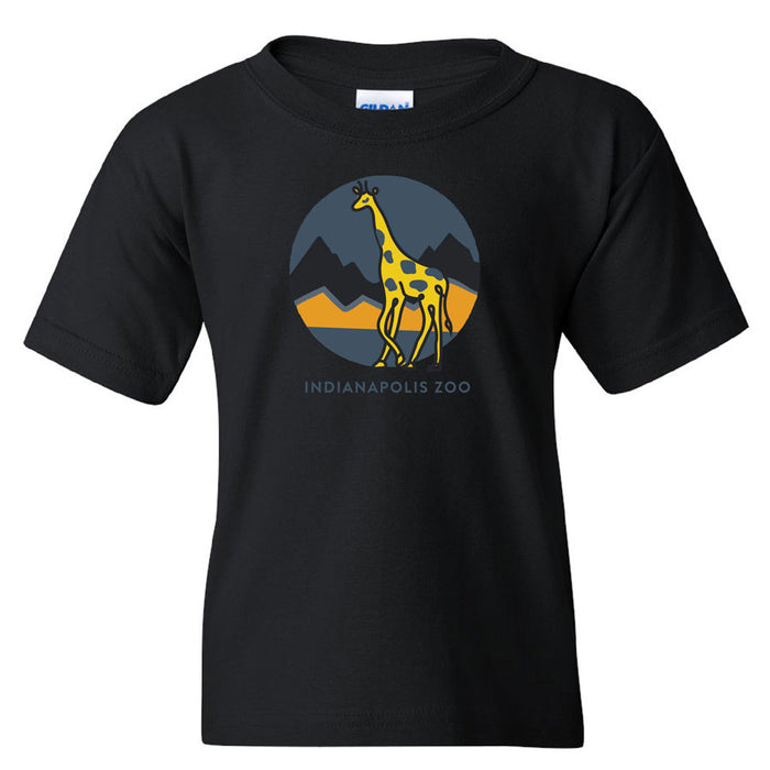 Kids Unisex Short Sleeve Tee Giraffe - Indianapolis Zoo Logo