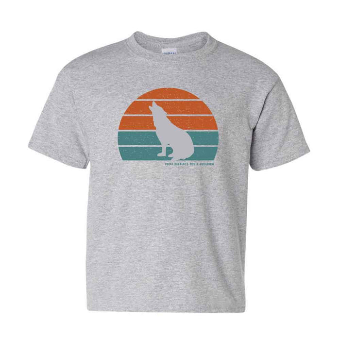 Point Defiance Zoo & Aquarium Retro Sunset Wolf Youth T-Shirt