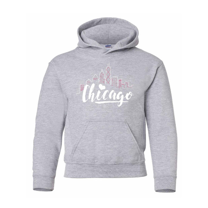 Chicago Skyline Youth Hooded Sweatshirt