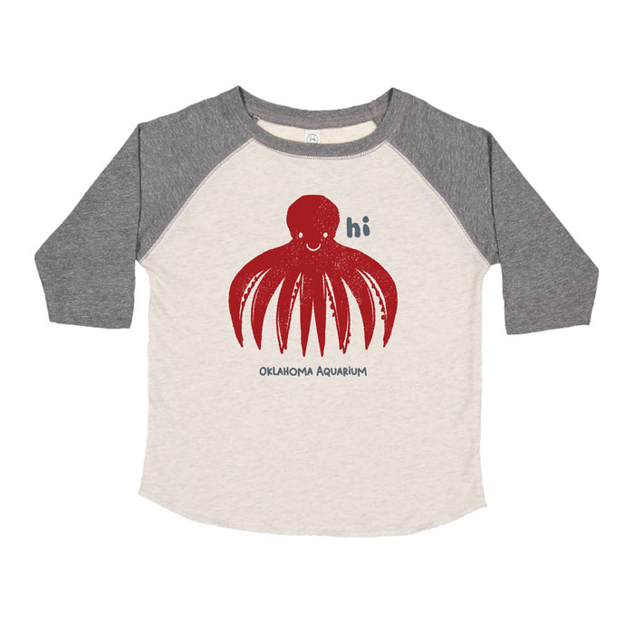 Oklahoma Aquarium Octopus Toddler Raglan T-Shirt