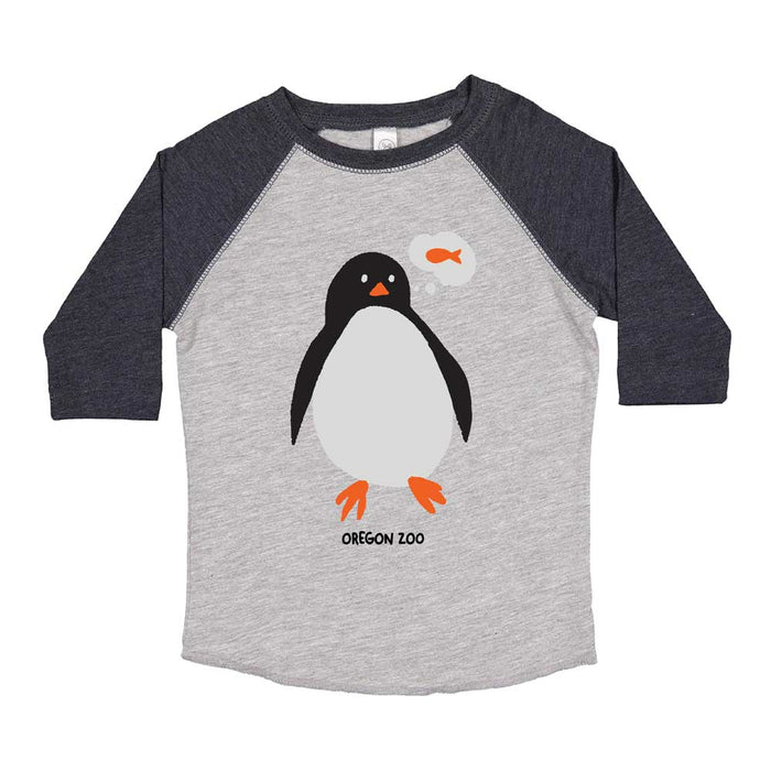 Oregon Zoo Penguin Toddler Raglan T-Shirt