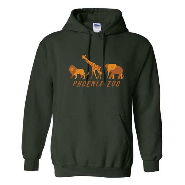 Phoenix Zoo Animal Line Up Hooded Sweatshirt