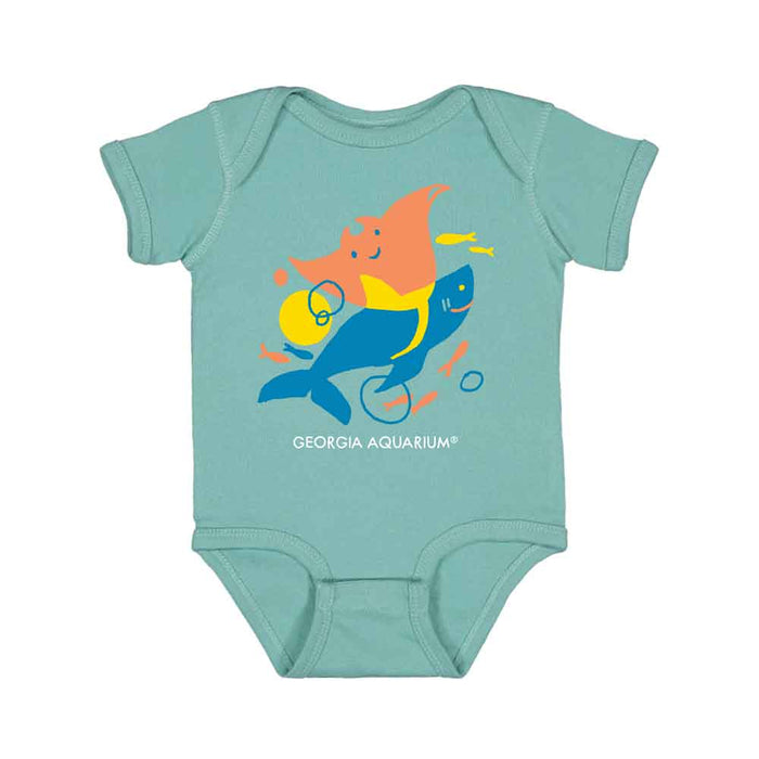 Georgia Aquarium Ray & Shark Infant Onesie Bodysuit