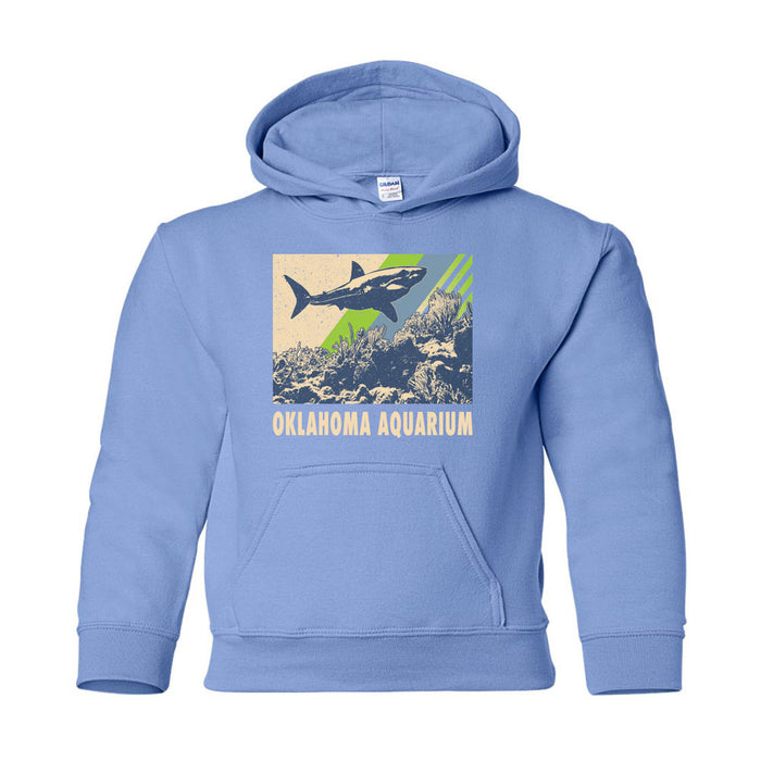 Oklahoma Aquarium Retro Shark Youth Hooded Sweatshirt