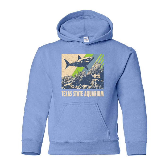 Texas State Aquarium Retro Shark Youth Hooded Sweatshirt