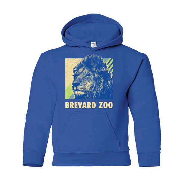 Brevard Zoo Retro Lion Youth Hooded Sweatshirt