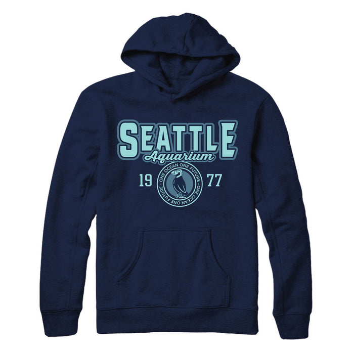 Seattle Aquarium College Puff Hooded Sweatshirt