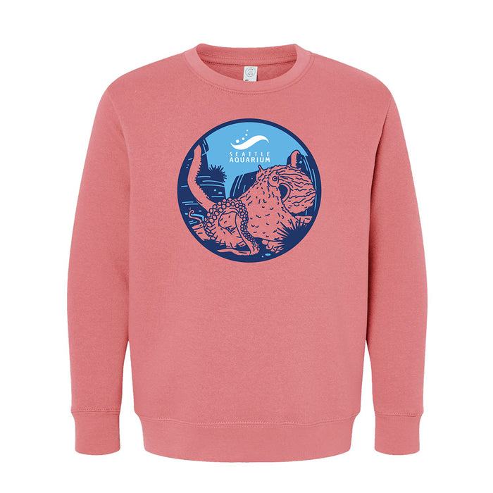 Seattle Aquarium Octopus Youth Crewneck Sweatshirt
