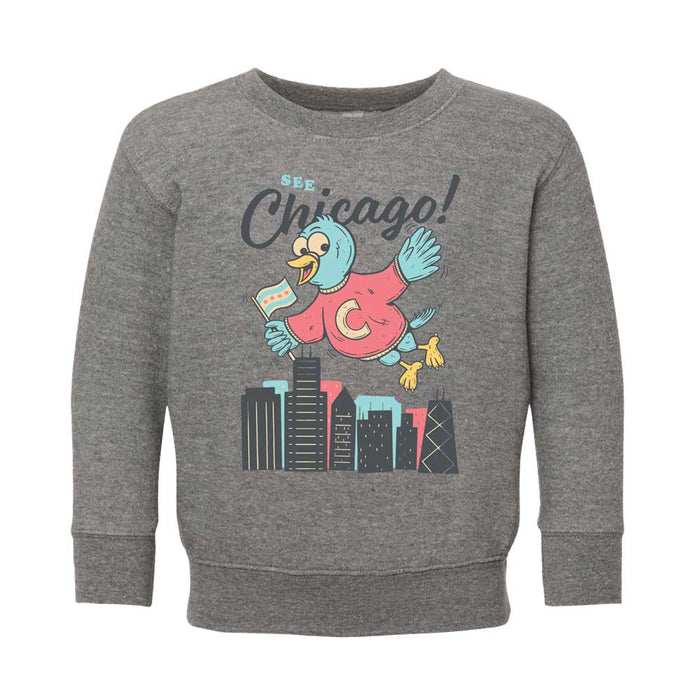 Willis Tower Chicago Bird Toddler Sweatshirt